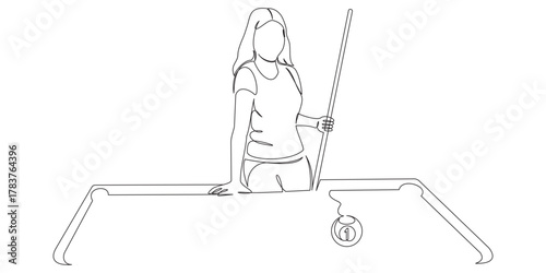 billiards line art style vector 2.eps