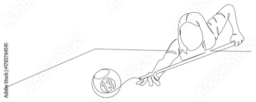 billiards line art style vector 3.eps
