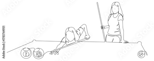 billiards line art style vector 5.eps