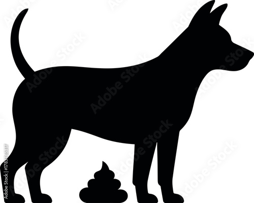 Dog poop silhouette icon