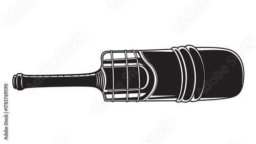 Experience the thrill of the game with this dynamic cricket bat, perfect for sports enthusiasts and graphic design projects, conveying power and tradition in a striking black and white design