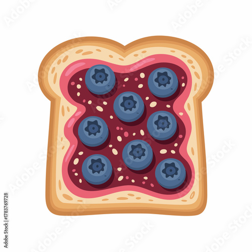 bread and blueberry jam looks delicious