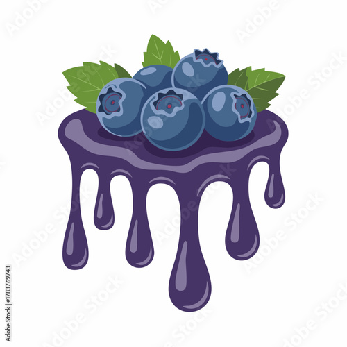 vector illustration of a blueberry