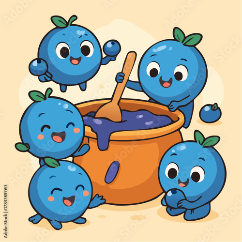 blueberry jam product display vector, premium mockup