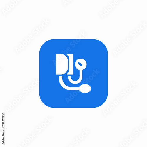 blood pressure exam icon sign vector