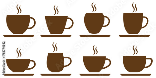 coffee cup icon vector. Various of Coffee Mugs