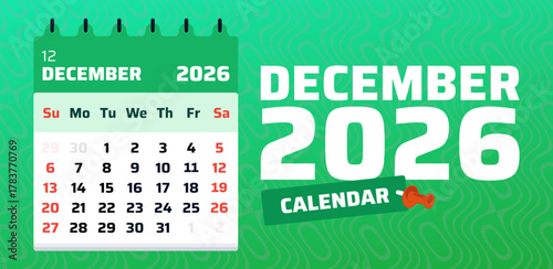 December 2025 calendar. Calendar template. 2025 week begins sunday. Minimal design layout. Vector illustration. Monthly page december 2025. Weekend on saturday and sunday