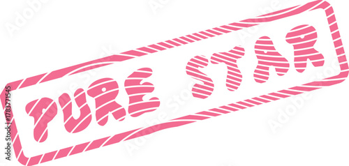 Radiant Pure Star message in a fashionable pink distressed stamp graphic ideal for standout achievement branding
