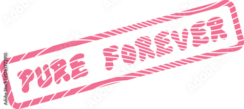 Pure Forever Seal Indicating Enduring Love and Unwavering Commitment in a Stylish Pink Hue