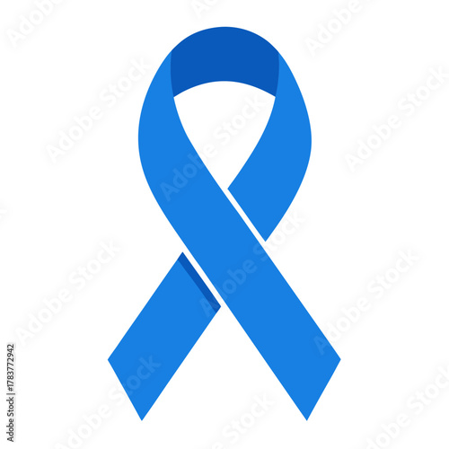 Blue awareness ribbon symbol for important causes and support