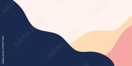 Blue abstract background in paper cut style. Water wavy paper layers for World Oceans Day June 8.vector illustration