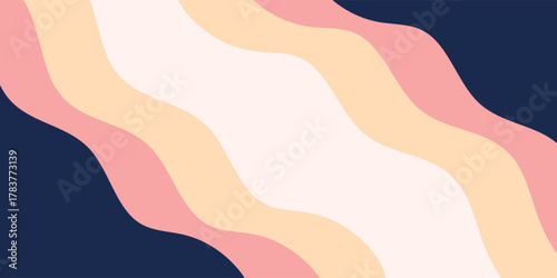 Blue abstract background in paper cut style. Water wavy paper layers for World Oceans Day June 8.vector illustration