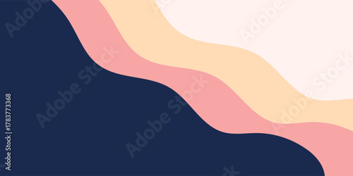 Blue abstract background in paper cut style. Water wavy paper layers for World Oceans Day June 8.vector illustration