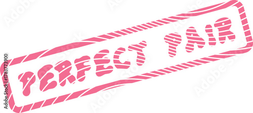 Sweet pink perfect pair stamp design for romantic relationships or matching concepts