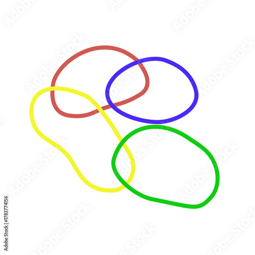 Rubber Band Vector Illustration on White Background