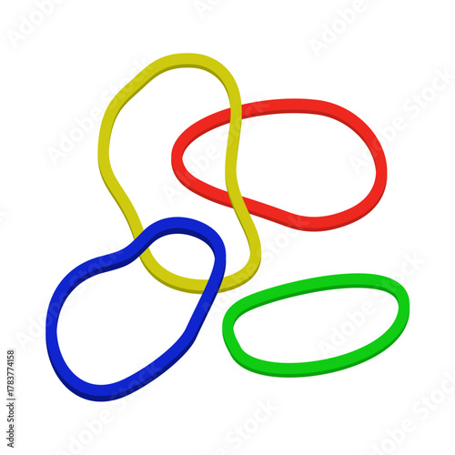 Rubber Band Vector Illustration on White Background