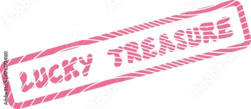 Modern Pink Stamp Mark Featuring the Intriguing Phrase Lucky Treasure for Valued Content