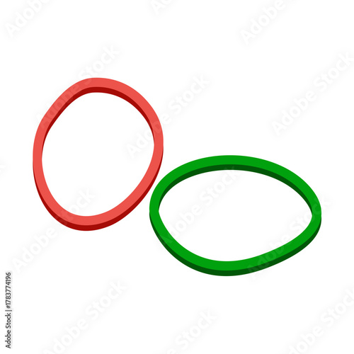 Rubber Band Vector Illustration on White Background