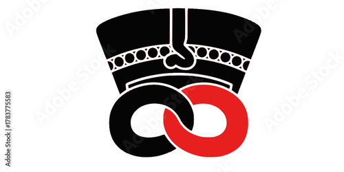 Double Crown Pschent Unity Silhouette Flat Vector Icon