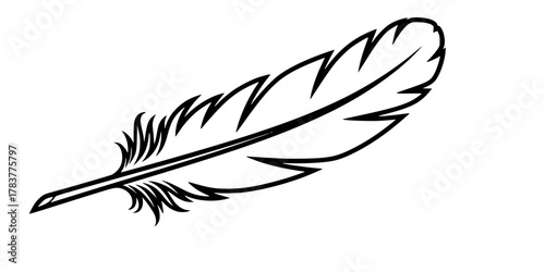 Feather of Ma'at Truth Simple Line Art Vector Icon