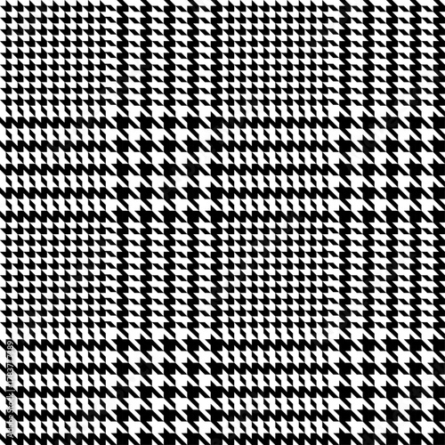 Glen check plaid seamless pattern for fabrics, textile, print, wallpaper, menswear, clothing and background.  Houndstooth or dogs tooth vector texture.