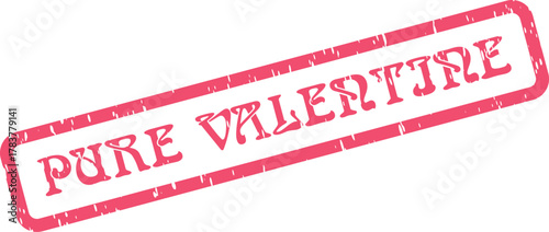 Red rubber stamp mark declaring pure valentine status perfect for romantic holiday promotions