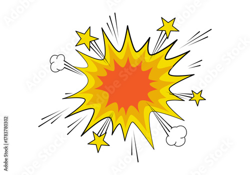 Dibujo de explosión en fondo blanco