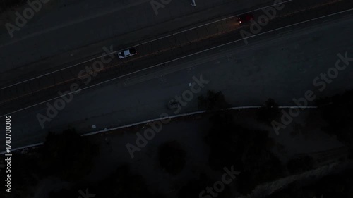 Aerial sunset nature landscape of Ojai mountains and valley in rural southern California CA