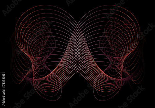 Malla roja en degradado con brillo en fondo negro