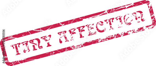 Red grunge rubber stamp mark with try affection message promoting love and tenderness