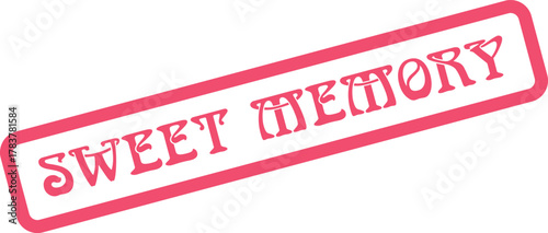 Distressed red stamp featuring the sweet memory phrase for nostalgic recollections