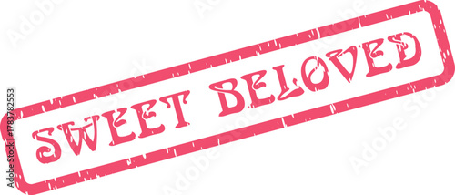 Retro distressed SWEET BELOVED stamp for expressing affection and heartfelt sentiments