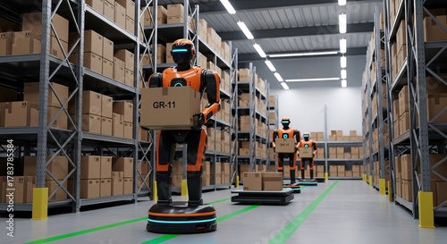 Streamline your supply chain with automated warehouse robots efficiently managing inventory and fulfilling orders with precision in a modern distribution center