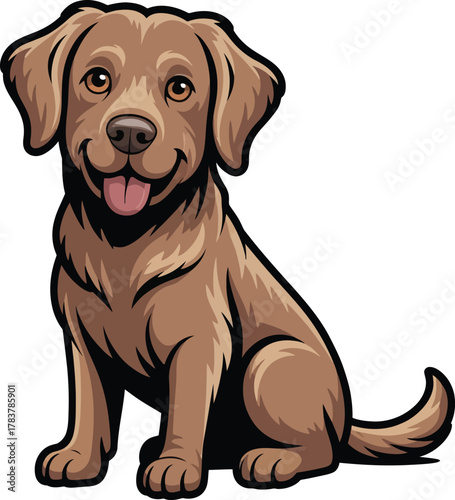 Cute cartoon a illustrator vector chesapeake bay retriever 
