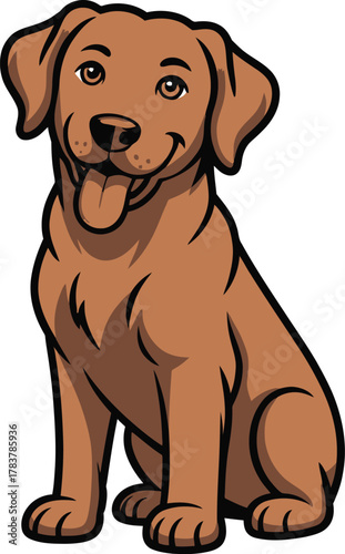 Cute cartoon a illustrator vector chesapeake bay retriever 