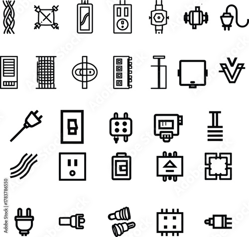 The black line icon for electrical wiring