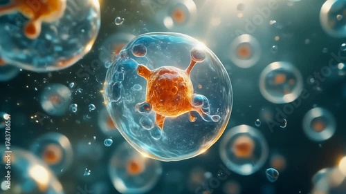 Scientific visualization of the Autophagy process, a mechanism for cellular renewal and degradation