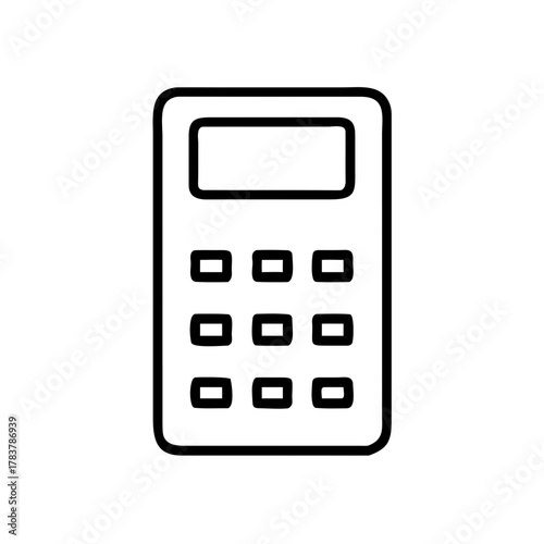 Calculator Outline Icon Illustration