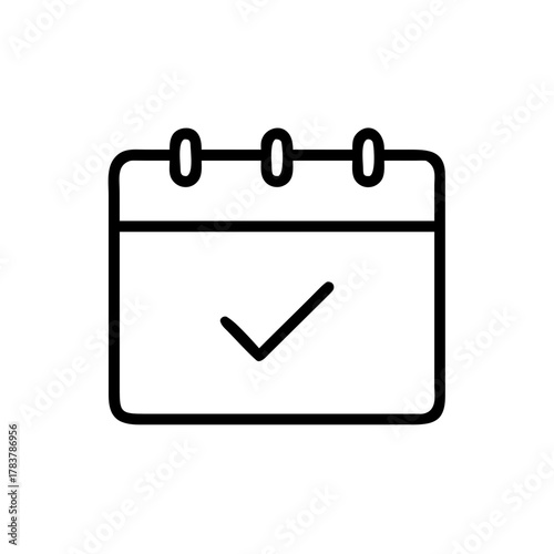 Calendar Checkmark Date Icon Illustration