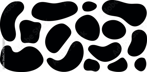 Ink shape abstract round colorful pastel organic natural blob blot irregular form sticker. Wavy speech curvy bubbles for text