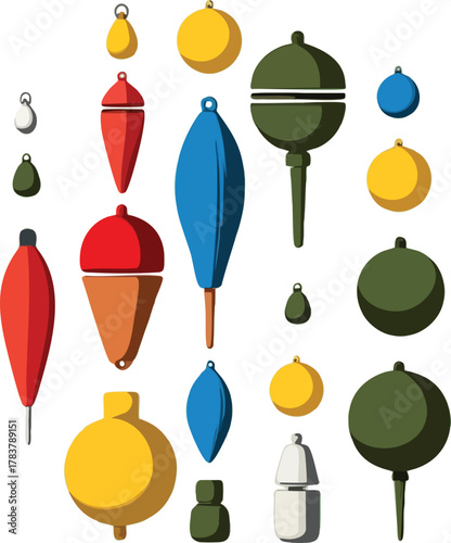 Colorful Fishing Floats and Bobbers Collection