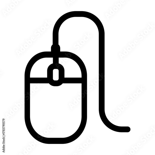 black computer mouse icon, simple design clip art preview
