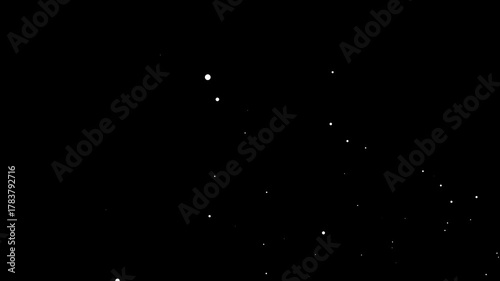dust particles over black background, Loop white dust stars particles flying, small atomic dots debris isolated 4k. flying up snow in an overlay, Fire Sparkle Dots, sparks or ember Black Background. 