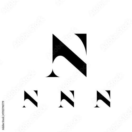Free Download Exquisite letter N, decorative posh font, vector illustration 10EPS - GFXLoad