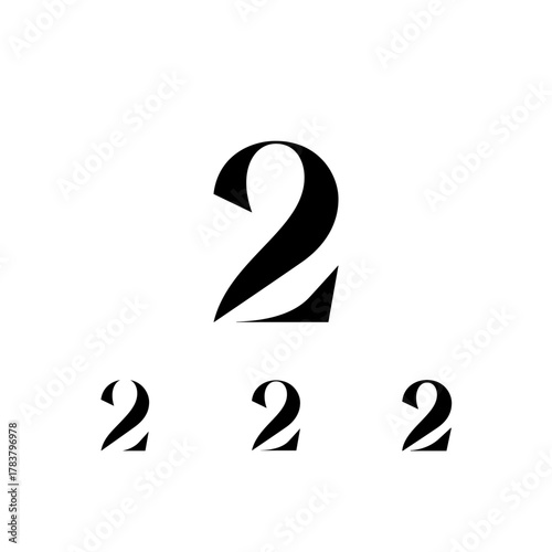 Exquisite Number 2, decorative posh numeral, vector illustration 10EPS