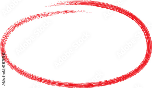 Hand drawn red circle highlighted on a clean white background