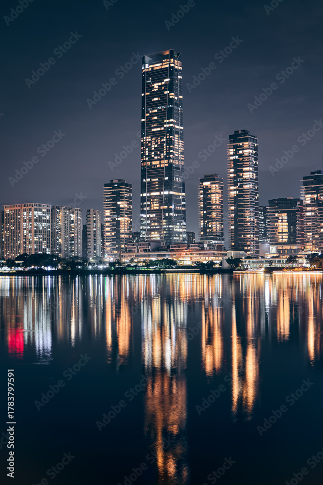 Obraz premium shenzhen skyline at night