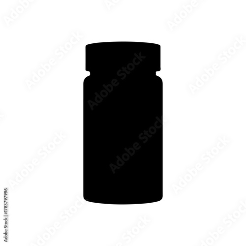 pill bottle silhouette icon vector illustration on white background