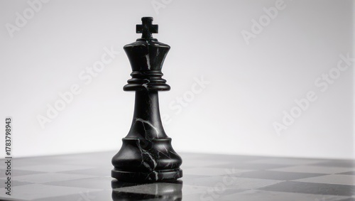Monochrome Majesty - A Solitary Chess King on the Board.