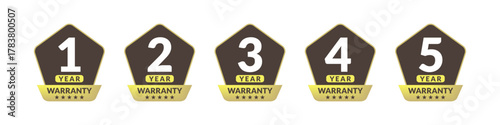 set of year warranty seal stamps, vector labels.